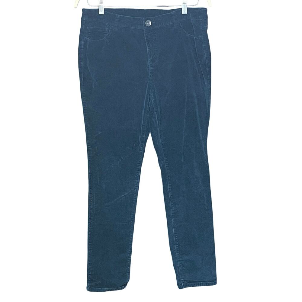 Style & Co turquoise blue corduroy pants comfy stretch straight size women’s 12